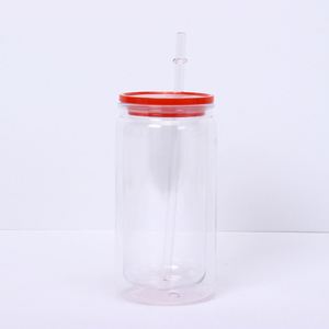 Factory Direct BPA Free 16oz Double Wall Mason Jar <b>Cup</b> with Lid and Straw for Outdoor Camping Travel - Product Image 2