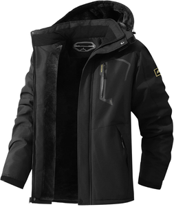 Veste coupe-vent en toile légère personnalisée OEM pour hommes imperméable à capuche voyage d'hiver avec logo avant style High Street - Product Image 1