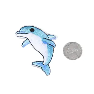 Cartoon Dolphin Embroidery patch Sewing supplies Children's clothing torn repair decoration can be ironed heat transfer