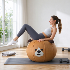 Maßgefertigter Tiermotiv-Yogaball-Überzug, Weicher Stoff-Übungsball-Bezug für Kinder, Büro, Aktives Sitzen, Heimfitness - Product Image 3