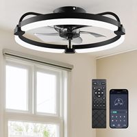 Ventilateur de plafond à profil bas de 20 pouces avec lumières et télécommande, ventilateur de plafond encastré noir avec commande par application, 2200 CFM pour chambre à coucher