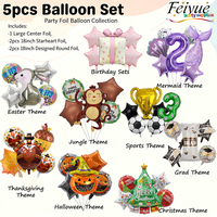 Kit de ballons en aluminium rose pour cadeau, 5 pièces, ensemble de ballons en forme de nœud, d'étoile et de cœur, décoration pour fête de naissance, anniversaire, fournitures en vrac, CE/CPC