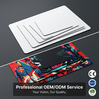 Tapis de souris vierges en caoutchouc blancs personnalisables en usine, toutes tailles, pour sublimation, matériau imprimable