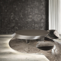 Table basse moderne de luxe réglable avec plateau en acier inoxydable durable pour salon et mobilier de maison