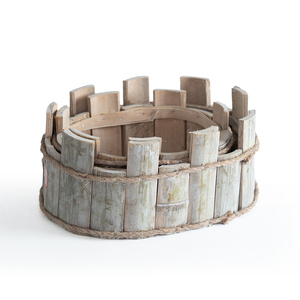 Neuheit Maßgefertigter Garten-Pflanzkübel Natürlicher Holz-Bambusfaser-Blumentopf - Product Image 1