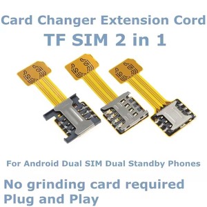 Lector de Tarjetas <span class=keywords><strong>SIM</strong></span> Extensor, Adaptador de Extensión Híbrido Doble <span class=keywords><strong>SIM</strong></span> Micro SD <span class=keywords><strong>Nano</strong></span> 2 en 1 para Samsung Xiaomi <span class=keywords><strong>Huawei</strong></span> - Product Image 1