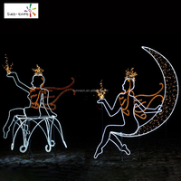 Décorations de Noël LED avec motif 3D de Jésus, d'anges et de danseurs, pour l'extérieur, avec indice de protection IP44, installation facile et longueur personnalisable - Décoration de fêtes