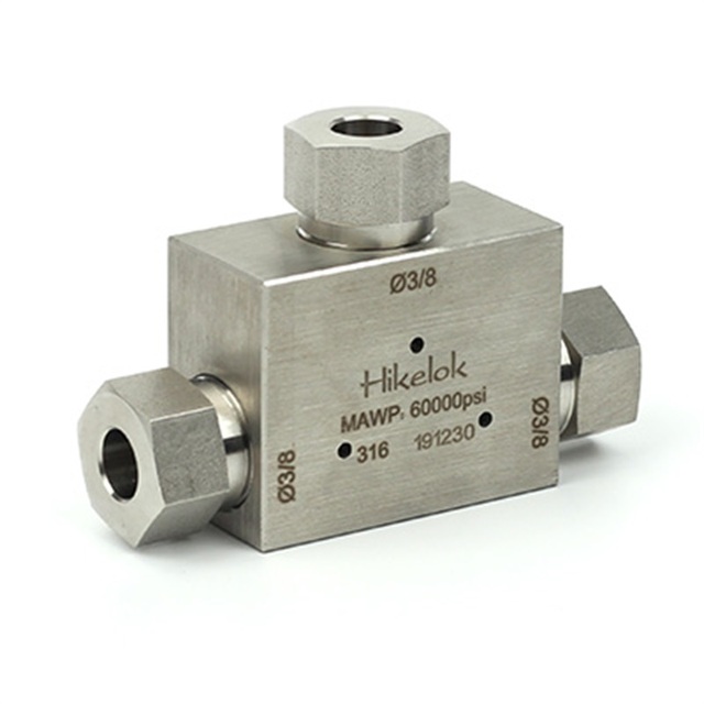 Parker Type Hikelok Stainless Steel Cone and Thread Fittings 20K psi Union Tee