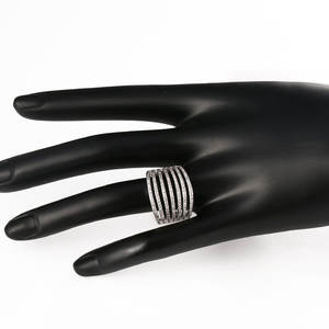 האחרון מתנה פריטים תכשיטים אירוסין חתונה 22k מוצק לבן זהב כלה טבעת - Product Image 2