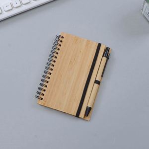 Wholesale Custom <b>A5</b> <b>Spiral</b> Bamboo <b>Notebook</b> Saddle Stitching Sewing Eco-Friendly Leather Cover Corporate Gifts for Business - Product Image 5