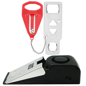 Alarme de porte 120 dB, cale de sécurité avec kit portable en acier inoxydable antivol pour la maison, l'hôtel et les voyages - Product Image 1