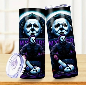 Halloween <span class=keywords><strong>Michael</strong></span> myer 20oz in acciaio inossidabile ODM OEM pacchetto SublimationPrinting a colori personalizzato bicchiere isolato con paglia - Product Image 3