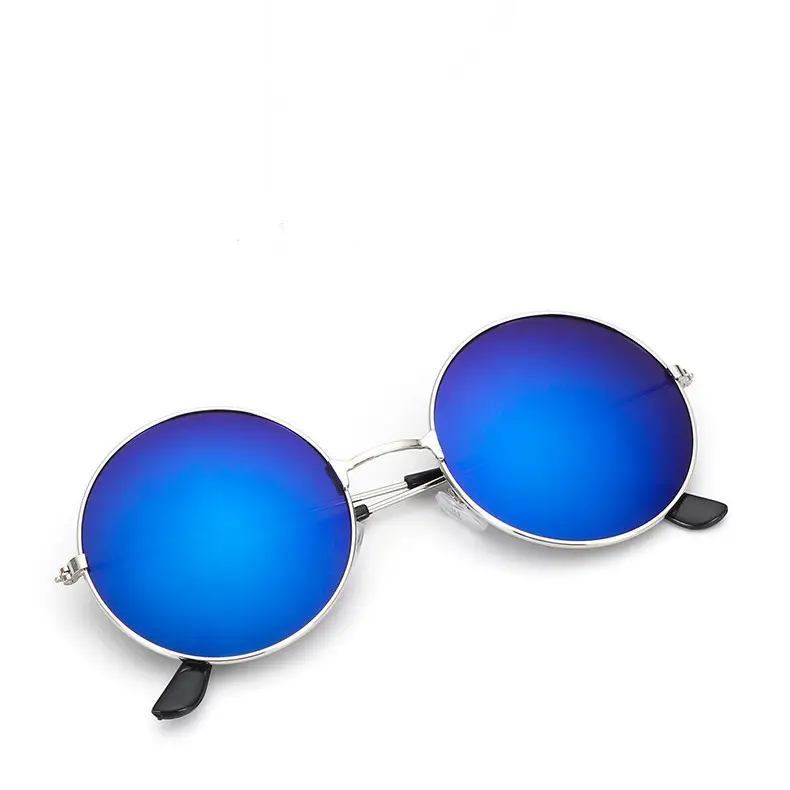 Kacamata Hitam Bulat Logam dengan Fungsi UV