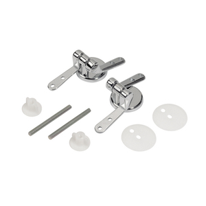 Cerniere di supporto cromate per sedili WC in legno, lunghezza 13 cm, altezza 19 cm, coppia - Product Image 1