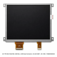 Módulo LCD TFT IPS TMK de 8.4 Pulgadas, 1024x768 XGA, 600 Nits, LED LVDS, Normalmente Negro, Pantalla 4:3, -30 a +80C, Panel de Control Industrial