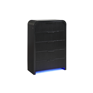 Black and White 5PC Queen <b>Convertible</b> Wood Modern Bedroom Set - Product Image 4