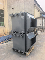 Échangeur de chaleur à gaz de combustion en acier au carbone Aidea, à tubes à ailettes, haute température (400-600°C), avec moteur et ventilateur 220V/380V, garantie 1 an