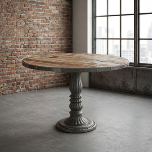 Industrial Vintage Antique Design Foldable 4-Seater Dining <b>Table</b> Cast Iron Mango Solid Wood Hotels Farmhouses Apartments Villas - Product Image 2