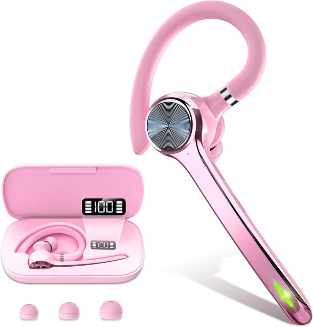 ENC Noise Cancelling Office Single Ear Hook Business Mono Headset Wireless Bt 5.0 Headset With Charging Display