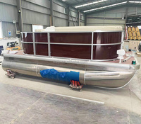 Fanye Moderne Modulaire Maison En Aluminium Gonflable Fête De Famille Flottant Yacht Loisirs Tritoon Ponton plaisir de l'eau Maison Bateau