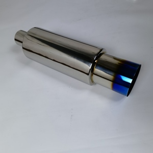 Silencieux de voiture en acier inoxydable plaqué bleu de 4,5 pouces, tuyau d'échappement à vortex sonore pour voiture - Product Image 6