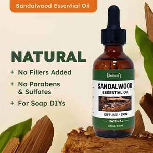 Natural Sandalwood <strong>Essential</strong> <strong>Oil</strong> for <strong>Diffuser</strong> Skin Massage Perfume Aromatherapy Candle Soap Making Scent - Product Image 2