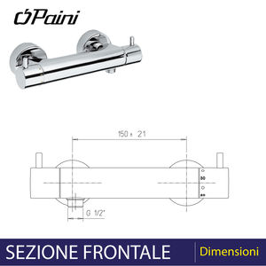 Outil de tournage externe de disque de mélangeur de douche thermostatique à levier unique chromé - Product Image 4