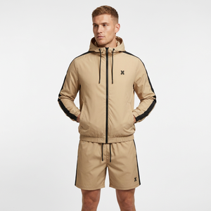 Conjunto de Chaqueta y Pantalones Cortos Cortavientos Ligeros de Dos Piezas, 100% Algodón, Impermeables y Resistentes al Viento, con Cierre de Cremallera, para Hombre - Product Image 1