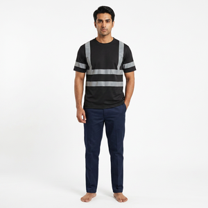 Camiseta de Seguridad Unisex de Manga Corta de Poliéster de Alta Visibilidad Reflectante y Transpirable para Trabajo en Almacén y Construcción, Todos los Colores - Product Image 1