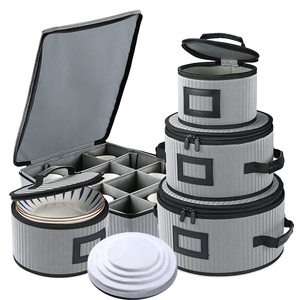 Plate Storage Containers hard shell Dinnerware Storage Organizer Set with Cup and Mug Storage
