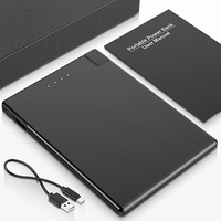 Banque d'alimentation à carte ultra-mince Mini banque d'alimentation portable 5000mAh avec câble intégré Banques d'alimentation minces en gros avec câble de type c