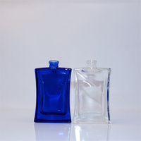 Flacon de parfum de luxe en verre bleu 50 ml, personnalisable, écologique, avec pompe vaporisateur et impression sérigraphique, diffuseur à bâtonnets