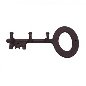 Crochet et rail de clé vintage avec 3 supports en fonte crochet antique support de porte murale porte-chiffons décoratifs crochets robustes derniers - Product Image 1