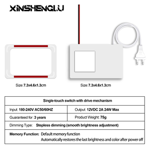 Service ODM Interrupteur Tactile avec Driver LED Intégré 24W pour Miroir Intelligent, Luminosité et Température <span class=keywords><strong>de</strong></span> Couleur Réglables, Fonction Mémoire, IP21, 1-6mm - Product Image 2