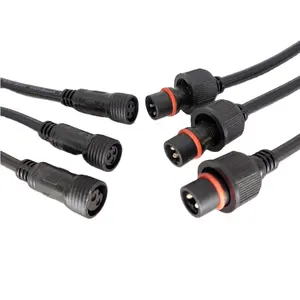 M12 waterproof male and female plug 3pin 3*0.75mm2 power cord wire waterproof plug