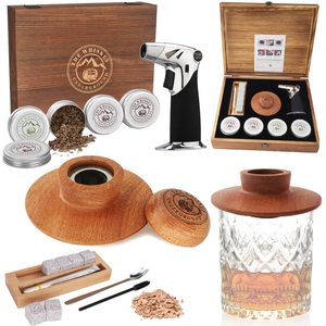 Kit d'infusion <span class=keywords><strong>de</strong></span> fumée pour whisky personnalisé avec <span class=keywords><strong>copeaux</strong></span> <span class=keywords><strong>de</strong></span> hêtre, ensemble <span class=keywords><strong>de</strong></span> bar moderne portable dans un coffret cadeau en bois pour fumer les cocktails - Product Image 1