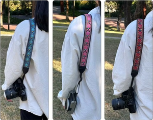 Sangles d'<span class=keywords><strong>appareil</strong></span> photo pour photographes, tissage en coton brodé <span class=keywords><strong>vintage</strong></span>, tissu doux rembourré, sangle à dégagement rapide, convient à tous les appareils photo - Product Image 6