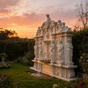 Fuente de <span class=keywords><strong>Trevi</strong></span> Personalizable, Gran Fuente de Mármol Blanco Tallada a Mano, Estilo Moderno, Decoración de Agua para Exteriores, Hogar, Jardín y Parque - Product Image 3