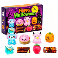Calendrier de l'Avent Squishy Halloween : Ornement anti-stress ASMR à presser, cadeau de fêtes pour la relaxation quotidienne, les loisirs en intérieur et l'amélioration de l'humeur
