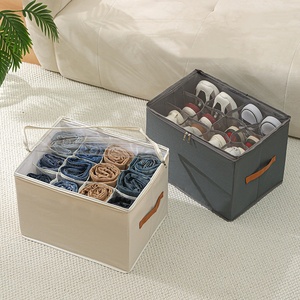 직사각형 접이식 친환경 침대 밑 신발 정리함 (투명창 포함, 옷장 서랍용) - Product Image 1