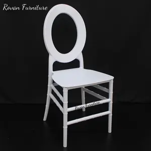 จีนออกแบบใหม่ราคาถูกกว่าสีขาวรอบกลับ O รูปร่างเก้าอี้พลาสติกเก้าอี้จัดงานแต่งงานสำหรับงานปาร์ตี้