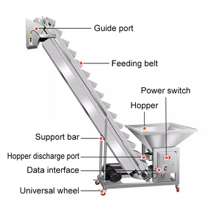 Elevador automático de transportador de alimentos de aire, alimentador de tornillo tipo cubo personalizable, máquina de embalaje inclinada para granos de café - Product Image 6