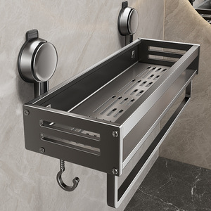 Bathroom Suction Cup Storage Rack <b>Wall</b> Mounted 60X70cm Rectangular Durable <b>Shelf</b> For Bathroom Kitchen Balcony Toilet - Product Image 3
