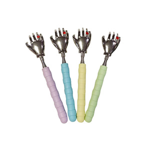 Stainless Steel Telescopic <b>Back</b> <b>Scratcher</b> Handheld Massager For <b>Back</b> Relief With Ergonomic Handle And Red Gem Design - Product Image 1
