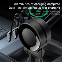 Chargeur de voiture 180W avec câble USB C rétractable Type C Lightning Adaptateur de charge rapide double pour voiture Compatibilité multi-protocoles