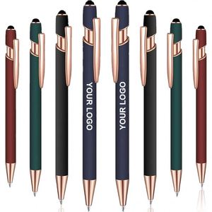 Multifunctional Stylus Soft Touch Screen <b>Pen</b> 2 in 1 Custom Logo Metal Ballpoint <b>Pens</b> With Rose Gold Part - Product Image 4