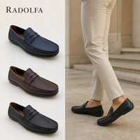 Mocassins pliables en cuir véritable grainé pour hommes, chaussures de conduite de luxe RADOLFA, chaussures professionnelles souples
