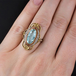 Anello vintage con fiore intagliato per donna, ispirato al palazzo, elegante gioiello da dito alla moda - Product Image 3