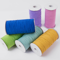Usine en gros Stock coloré plat 3mm 6mm tricoté bande élastique tressée pour sangle élastique de vêtement