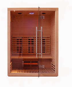 Sauna infrarouge moderne à spectre complet pour 3 personnes Technologie avancée de chauffage par verre rouge Modèle SS-300R Chambre avec garantie d'un an - Product Image 1
